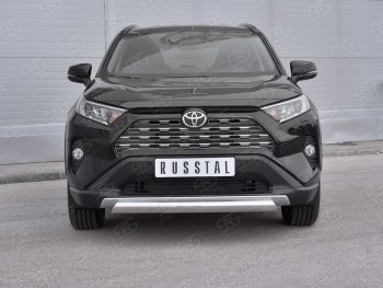 11 999 р. Защита переднего бампера (Ø75х42 мм, нержавейка) Russtal Toyota RAV4 XA50 5 дв. дорестайлинг (2018-2025)  с доставкой в г. Белгород. Увеличить фотографию 2
