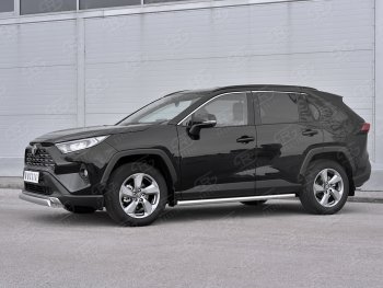 11 999 р. Защита переднего бампера (Ø75х42 мм, нержавейка) Russtal Toyota RAV4 XA50 5 дв. дорестайлинг (2018-2025)  с доставкой в г. Белгород. Увеличить фотографию 3