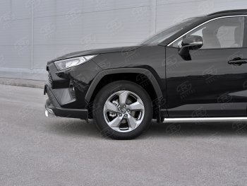 11 999 р. Защита переднего бампера (Ø75х42 мм, нержавейка) Russtal Toyota RAV4 XA50 5 дв. дорестайлинг (2018-2025)  с доставкой в г. Белгород. Увеличить фотографию 4