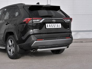 14 999 р. Защита заднего бампера (Ø63 мм, нержавейка) SLITKOFF Toyota RAV4 XA50 5 дв. дорестайлинг (2018-2025)  с доставкой в г. Белгород. Увеличить фотографию 2