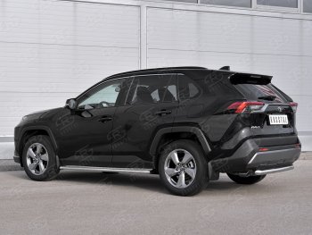 14 999 р. Защита заднего бампера (Ø63 мм, нержавейка) SLITKOFF Toyota RAV4 XA50 5 дв. дорестайлинг (2018-2025)  с доставкой в г. Белгород. Увеличить фотографию 3