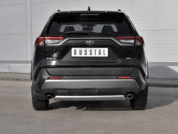 12 299 р. Защита заднего бампера (Ø75х42 мм, нержавейка) Russtal Toyota RAV4 XA50 5 дв. дорестайлинг (2018-2025)  с доставкой в г. Белгород. Увеличить фотографию 2