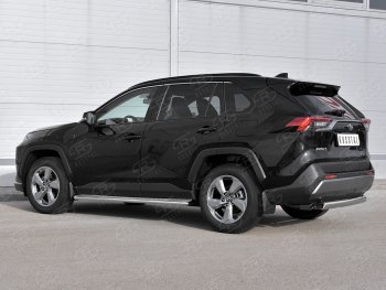 12 299 р. Защита заднего бампера (Ø75х42 мм, нержавейка) Russtal Toyota RAV4 XA50 5 дв. дорестайлинг (2018-2025)  с доставкой в г. Белгород. Увеличить фотографию 3