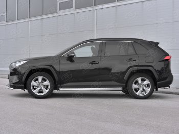 22 999 р. Пороги SLITKOFF d42 с листом Toyota RAV4 XA50 5 дв. дорестайлинг (2018-2025) (лист алюминий, труба сталь)  с доставкой в г. Белгород. Увеличить фотографию 3
