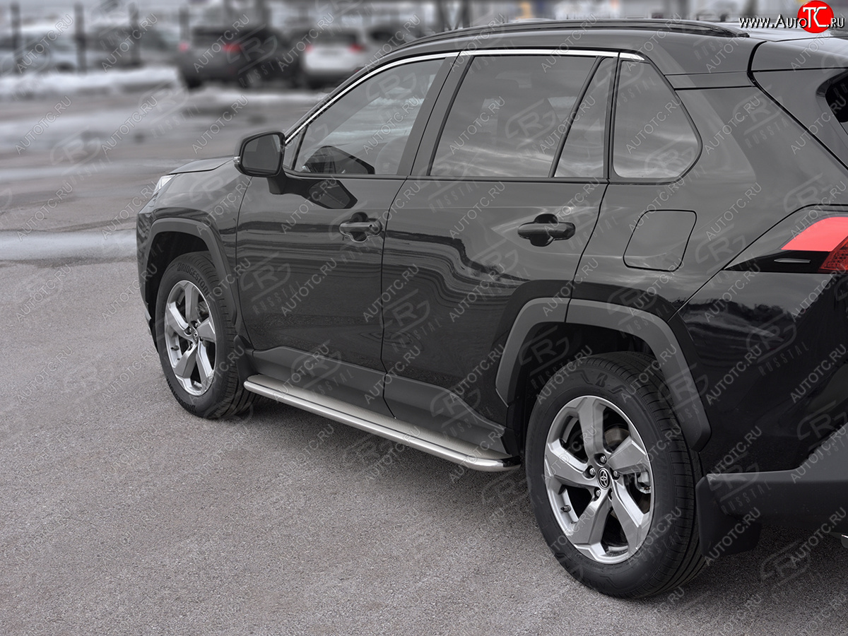35 549 р. Пороги SLITKOFF d42 с листом  Toyota RAV4  XA50 (2018-2025) 5 дв. дорестайлинг (лист нержавейка, труба нержавейка)  с доставкой в г. Белгород
