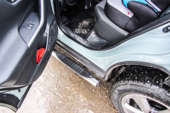 15 999 р. Защита порогов Slitkoff (Ø76 мм, с проступями) Toyota RAV4 XA50 5 дв. дорестайлинг (2018-2025) (Нержавейка)  с доставкой в г. Белгород. Увеличить фотографию 2