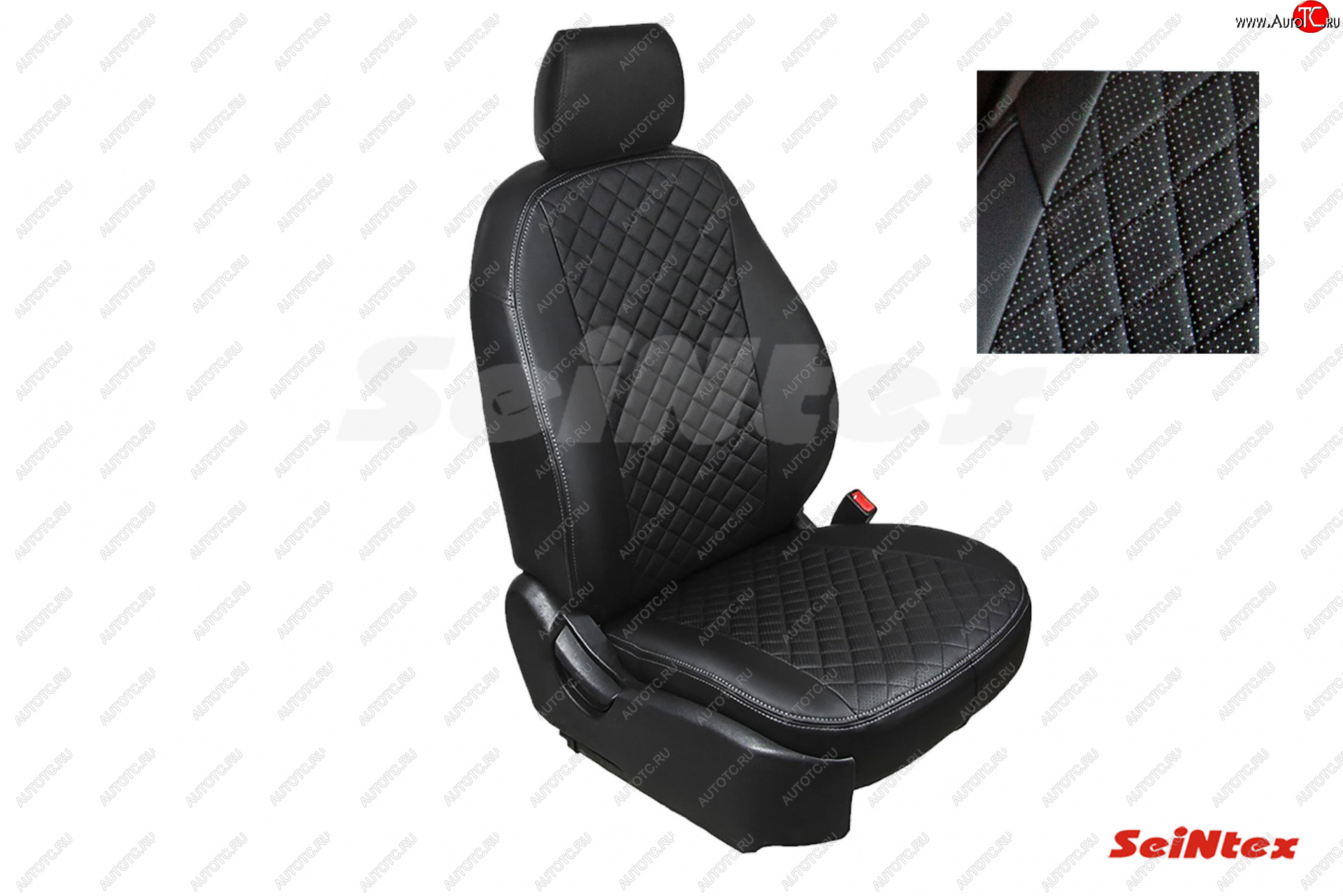 6 449 р. Чехлы для сидений Seintex Ромб (экокожа) Toyota RAV4 XA50 5 дв. дорестайлинг (2018-2025) (Цвет: черный)  с доставкой в г. Белгород