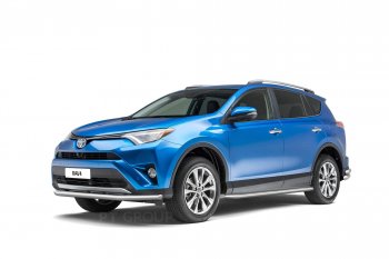19 499 р. Защита переднего бампера одинарная из трубы d63 мм Petroil Tuning Toyota RAV4 XA40 5 дв. рестайлинг (2015-2019) (Нержавеющая полированная сталь)  с доставкой в г. Белгород. Увеличить фотографию 2