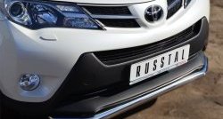 14 549 р. Одинарная защита переднего бампера диаметром 63 мм SLITKOFF Toyota RAV4 XA40 5 дв. дорестайлинг (2012-2015)  с доставкой в г. Белгород. Увеличить фотографию 2