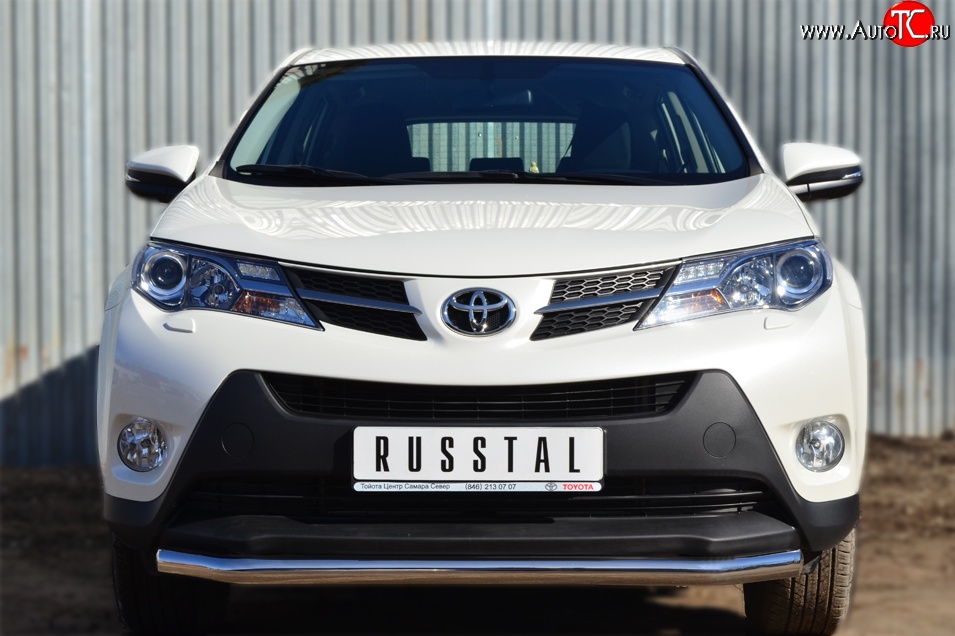 14 549 р. Одинарная защита переднего бампера диаметром 63 мм SLITKOFF Toyota RAV4 XA40 5 дв. дорестайлинг (2012-2015)  с доставкой в г. Белгород