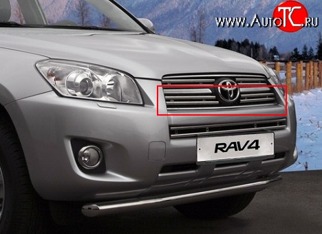 1 043 р. Декоративные вставки решетки радиатора Novline (нижние, тройные)  Toyota RAV4  XA30 (2010-2013) 5 дв. 2-ой рестайлинг, 5 дв. удлиненный 2-ой рестайлинг  с доставкой в г. Белгород