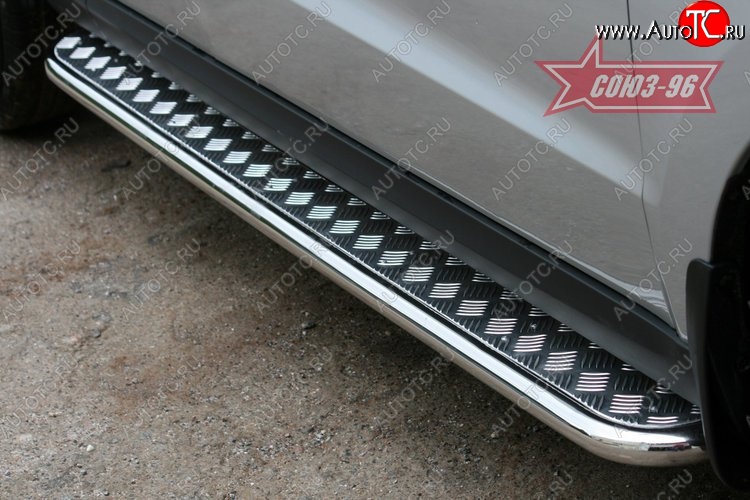 11 519 р. Защита порогов с листом Souz-96 (d42). Toyota RAV4 XA30 5 дв. 2-ой рестайлинг (2010-2013)  с доставкой в г. Белгород