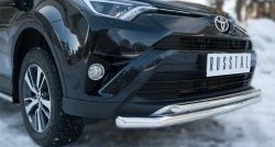 19 549 р. Защита переднего бампера (2 трубыØ63 и 42 мм, нержавейка) SLITKOFF Toyota RAV4 XA40 5 дв. рестайлинг (2015-2019)  с доставкой в г. Белгород. Увеличить фотографию 2