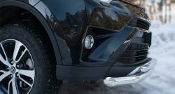 19 549 р. Защита переднего бампера (2 трубыØ63 и 42 мм, нержавейка) SLITKOFF Toyota RAV4 XA40 5 дв. рестайлинг (2015-2019)  с доставкой в г. Белгород. Увеличить фотографию 3