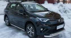 19 549 р. Защита переднего бампера (2 трубыØ63 и 42 мм, нержавейка) SLITKOFF Toyota RAV4 XA40 5 дв. рестайлинг (2015-2019)  с доставкой в г. Белгород. Увеличить фотографию 4