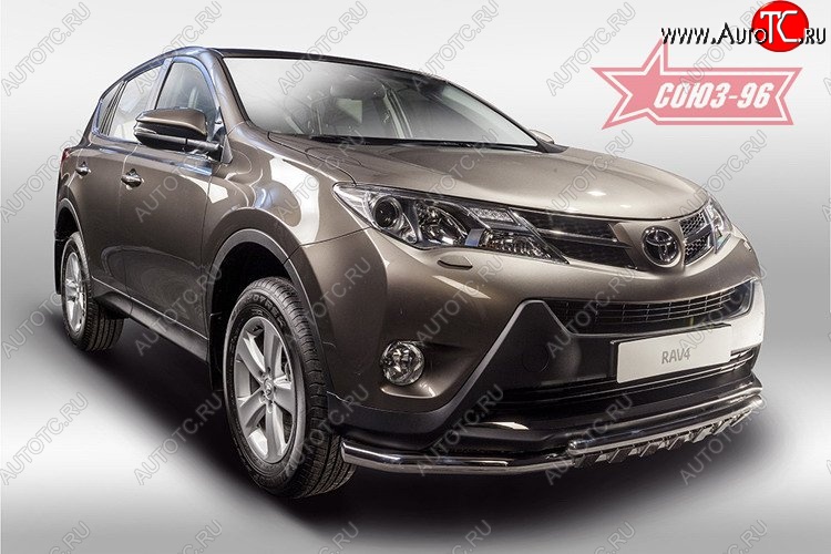 18 359 р. Защита переднего бампера двойная Souz-96 (d60/42) Toyota RAV4 XA40 5 дв. дорестайлинг (2012-2015)  с доставкой в г. Белгород