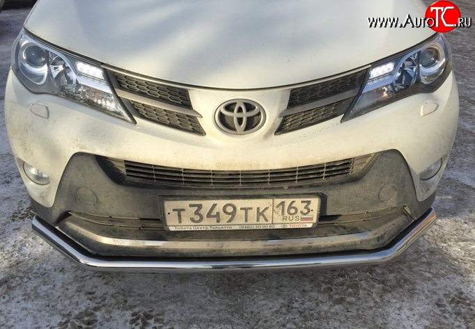 8 799 р. Одинарная защита переднего бампера d63.5 мм Металл Дизайн Toyota RAV4 XA40 5 дв. дорестайлинг (2012-2015) (полированная нержавейка)  с доставкой в г. Белгород