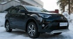12 499 р. Защита переднего бампера (Ø75х42 мм, нержавейка) Russtal Toyota RAV4 XA40 5 дв. рестайлинг (2015-2019)  с доставкой в г. Белгород. Увеличить фотографию 4