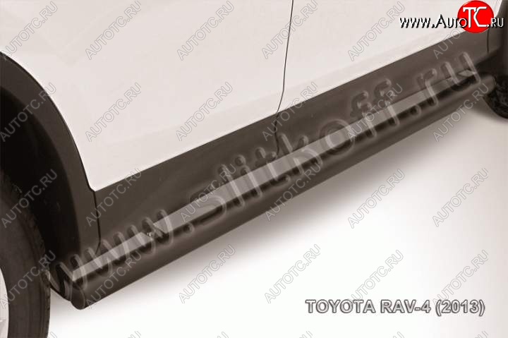 9 649 р. Защита порогов Slitkoff Toyota RAV4 XA40 5 дв. дорестайлинг (2012-2015) (Цвет: серебристый)  с доставкой в г. Белгород
