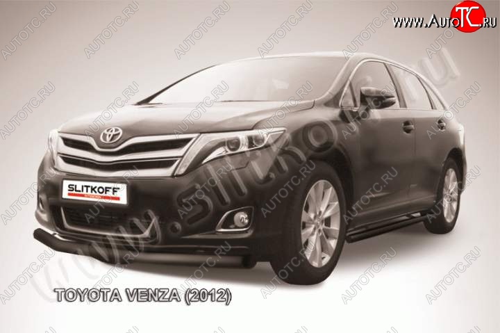 10 299 р. Защита переднего бампер d76 Slitkoff Toyota Venza GV10 рестайлинг (2012-2016) (Цвет: серебристый)  с доставкой в г. Белгород