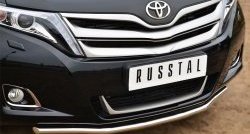 12 999 р. Одинарная защита переднего бампера диаметром 42 мм SLITKOFF Toyota Venza GV10 рестайлинг (2012-2016)  с доставкой в г. Белгород. Увеличить фотографию 2