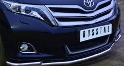 16 949 р. Защита переднего бампера (2 трубы Ø42 мм) SLITKOFF Toyota Venza GV10 рестайлинг (2012-2016) (нержавейка полированная)  с доставкой в г. Белгород. Увеличить фотографию 2