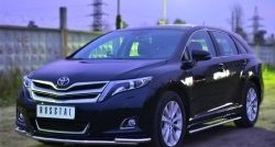 16 949 р. Защита переднего бампера (2 трубы Ø42 мм) SLITKOFF Toyota Venza GV10 рестайлинг (2012-2016) (нержавейка полированная)  с доставкой в г. Белгород. Увеличить фотографию 3