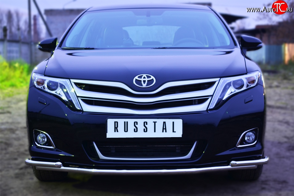 16 949 р. Защита переднего бампера (2 трубы Ø42 мм) SLITKOFF Toyota Venza GV10 рестайлинг (2012-2016) (нержавейка полированная)  с доставкой в г. Белгород