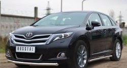 13 649 р. Одинарная защита переднего бампера диаметром 57 мм SLITKOFF Toyota Venza GV10 рестайлинг (2012-2016) (нержавейка полированная)  с доставкой в г. Белгород. Увеличить фотографию 4