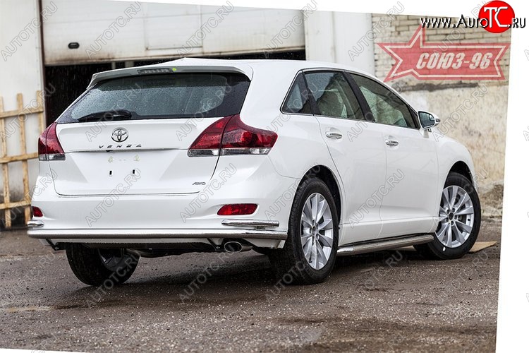 19 079 р. Двойная заднего бампера рестайлинг Souz-96 (d60/42)  Toyota Venza  GV10 (2008-2012) дорестайлинг  с доставкой в г. Белгород