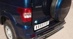 11 899 р. Одинарная защита заднего бампера из трубы диаметром 63 мм SLITKOFF  Уаз Патриот ( 3163 5-дв.,  3163 5 дв.) (2014-2025) 1-ый рестайлинг, 2-ой рестайлинг  с доставкой в г. Белгород. Увеличить фотографию 2