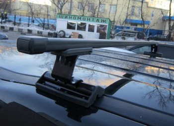 3 049 р. Багажник универсальный на крышу INTER С-15 (на крышу с винтовым соединением предусмотренным автопроизводителем) Geely GC6 (2014-2017) (Поперечины стальные (1400 мм, без обтекателя опор))  с доставкой в г. Белгород. Увеличить фотографию 3