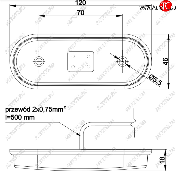 559 р. Фонарь габаритный (с проводом, 120x70x46) FRISTOM Samsung MX132 колесный экскаватор (1995-2025) (жёлтый)  с доставкой в г. Белгород