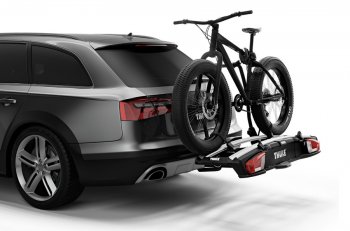 95 999 р. Велобагажник-платформа на фаркоп Thule VeloSpace XT Audi A6 C6 дорестайлинг, универсал (2004-2008) (Для 2-х велосипедов)  с доставкой в г. Белгород. Увеличить фотографию 3
