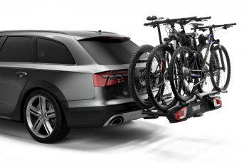 95 999 р. Велобагажник-платформа на фаркоп Thule VeloSpace XT Audi A6 C6 дорестайлинг, универсал (2004-2008) (Для 2-х велосипедов)  с доставкой в г. Белгород. Увеличить фотографию 2