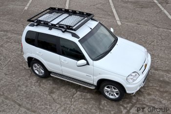 11 299 р. Универсальный багажник-корзина двухсекционный Petroil Tuning (1630х1110 мм, на поперечины) Luxgen 7 SUV (2014-2025)  с доставкой в г. Белгород. Увеличить фотографию 2