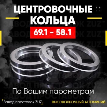 Алюминиевое центровочное кольцо Fiat Bravo 198 хэтчбэк 3 дв. (2007-2015) ЗУЗ 58.1 x 69.1  
