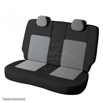 6 399 р. Чехлы для сидений Lord Autofashion Турин (жаккард) Лада Калина 2192 хэтчбек (2013-2018) (Черный, вставка Тропик)  с доставкой в г. Белгород. Увеличить фотографию 2