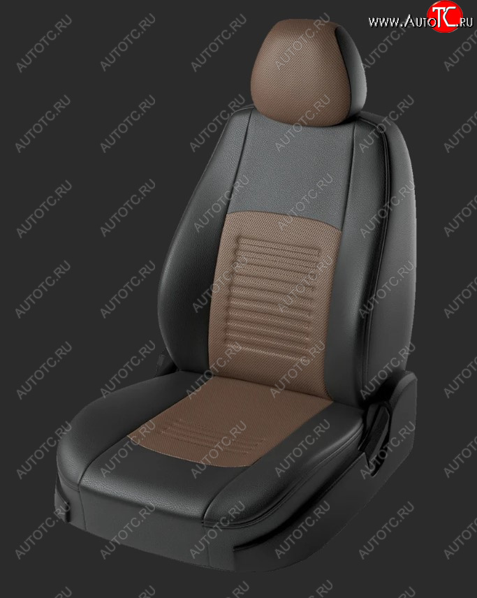 8 999 р. Чехлы для сидений Lord Autofashion Турин (экокожа) Лада 2109 (1987-2004) (Черный, вставка темно-коричневая)  с доставкой в г. Белгород