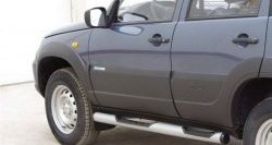 62 999 р. Защита порогов с проступью d76 мм Металл Дизайн Chevrolet Niva 2123 рестайлинг (2009-2020) (Сталь с покрытием (метал. торцы), Цвет серебристый)  с доставкой в г. Белгород. Увеличить фотографию 2