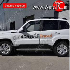 22 999 р. Пороги SLITKOFF d42 с листом Лада Нива Трэвел (212300-80) (2021-2025) (лист алюминий, труба сталь)  с доставкой в г. Белгород