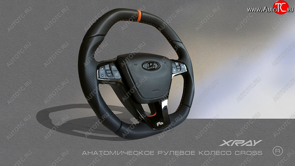 13 899 р. Анатомическое рулевое колесо Cross Лада XRAY (2016-2022) (Без подогрева, На базе руля клиента)  с доставкой в г. Белгород