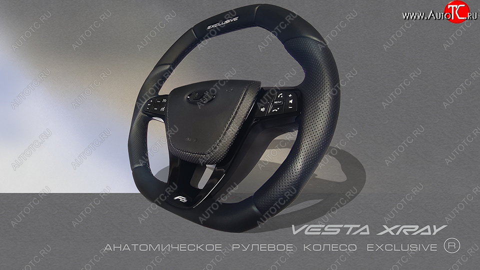 14 199 р. Анатомическое рулевое колесо Exclusive Лада XRAY (2016-2022) (Без подогрева, На базе руля клиента)  с доставкой в г. Белгород