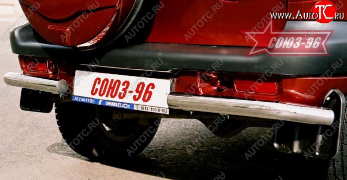 6 119 р. Защита заднего бампера из боковых уголков Souz-96 (d60) Chevrolet Niva 2123 рестайлинг (2009-2020)  с доставкой в г. Белгород