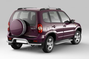 10 649 р. Порожки для ног Petroil Tuning (Ø51 мм) Chevrolet Niva 2123 рестайлинг (2009-2020) (Сталь с полимерным покрытием в цвет: серебристый ❞Искра❝)  с доставкой в г. Белгород. Увеличить фотографию 2