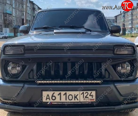 2 549 р. Решётка радиатора в сборе Раптор (с сеткой) Лада нива 4х4 2121 3 дв. 1-ый рестайлинг (2019-2021) (Неокрашенная)  с доставкой в г. Белгород