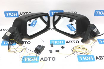 7 099 р. Боковые зеркала в стиле AMG Тюн-Авто (2 шт., электрорегулировка, анти-блик, подогрев) Лада нива 4х4 2121 Бронто 3 дв. 2-ой рестайлинг (2019-2025) (Черный текстурный пластик (шагрень), Неокрашенное)  с доставкой в г. Белгород. Увеличить фотографию 2