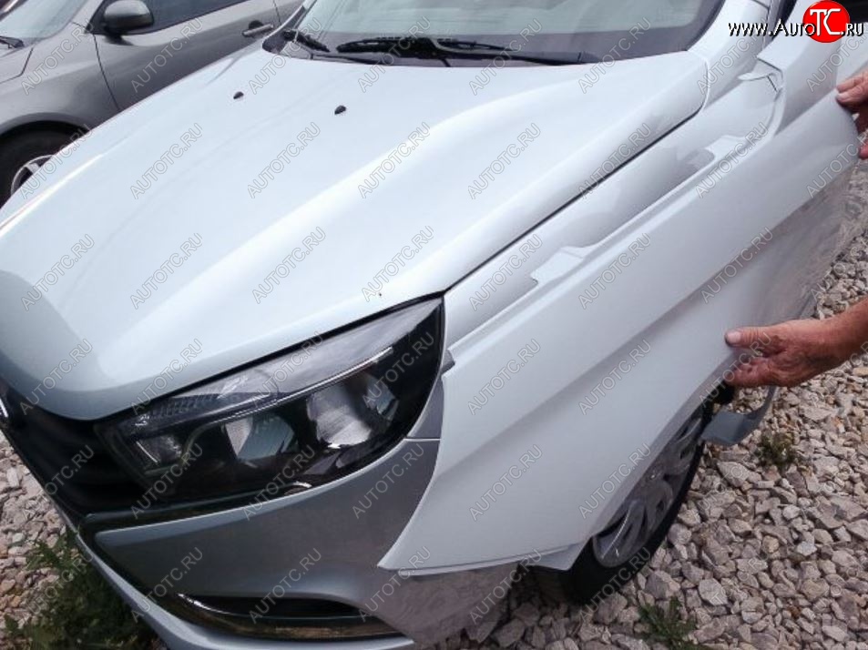 5 499 р. Переднее левое пластиковое крыло АвторитетПласт Лада Веста 2180 седан дорестайлинг (2015-2023) (Неокрашенное)  с доставкой в г. Белгород