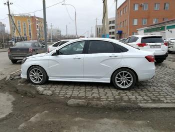 3 399 р. Пороги накладки VTS Лада Веста 2180 седан дорестайлинг (2015-2023) (Неокрашенные)  с доставкой в г. Белгород. Увеличить фотографию 3