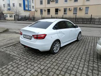 3 399 р. Пороги накладки VTS Лада Веста 2180 седан дорестайлинг (2015-2023) (Неокрашенные)  с доставкой в г. Белгород. Увеличить фотографию 4